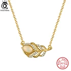 Ожерелье ORSA JEWELS из натурального опала с перьями, цепочка из серебра 925 пробы, ожерелье с подвеской из драгоценных камней для женщин, ювелирные изделия GMN02