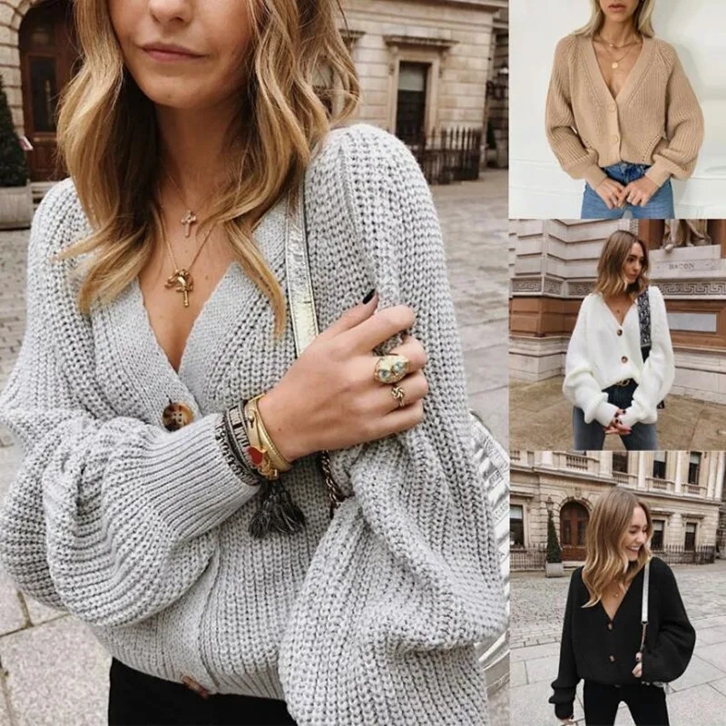 

2020 Autumn Winter Women Sweater Cardigans Oversize V neck Knit Cardigans Girls Outwear Korean Chic Tops Suete Mujer Poncho