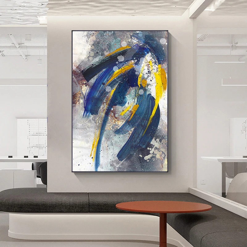 

Abstract Yellow Feather Oil Paintings Print on Canvas Art Posters and Prints Modern Graffiti Art Wall Pictures Home Decor Cuadro