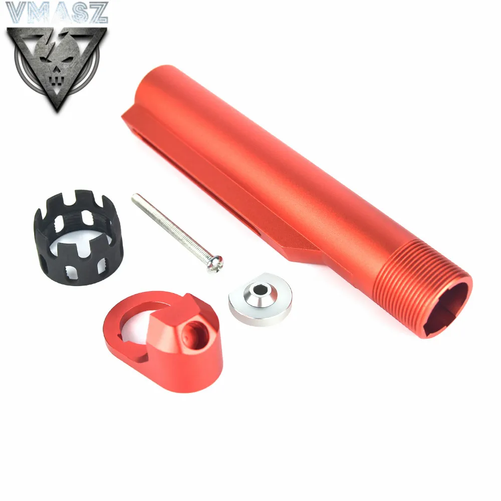 AR усиленная гайка замка и удлиненная Концевая пластина в красном и 6 позиции штока трубы для: AEG
