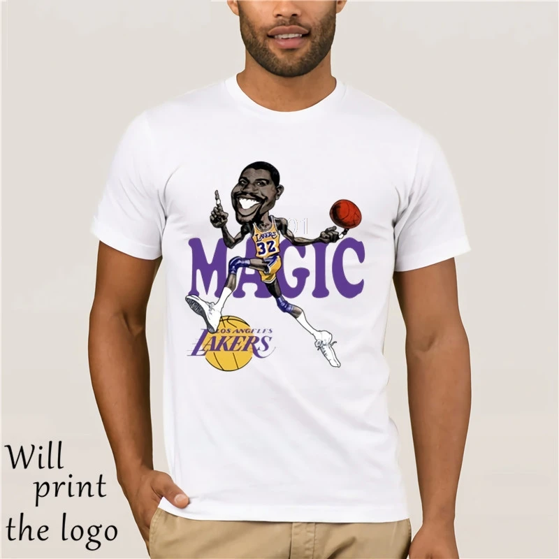 Футболка Magic Johnson в стиле ретро с карикатурой | Мужская одежда