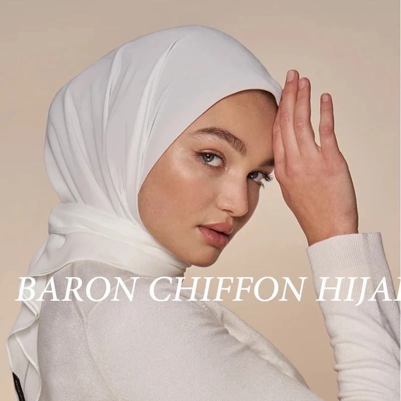 Шифоновый хиджаб в мусульманском стиле мягкий длинный шарф палантин из