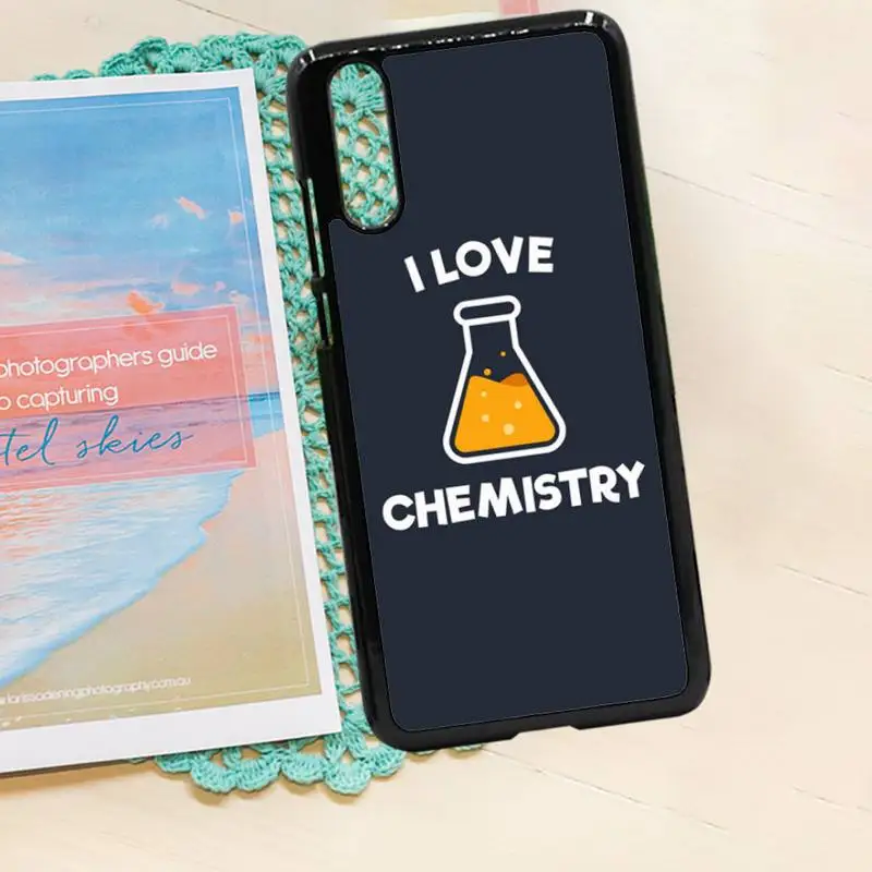 

I Love Chemistry text pattern luxury Phone Case funda PC for iPhone 11 12 pro XS MAX 8 7 6 6S Plus X 5S SE 2020 XR
