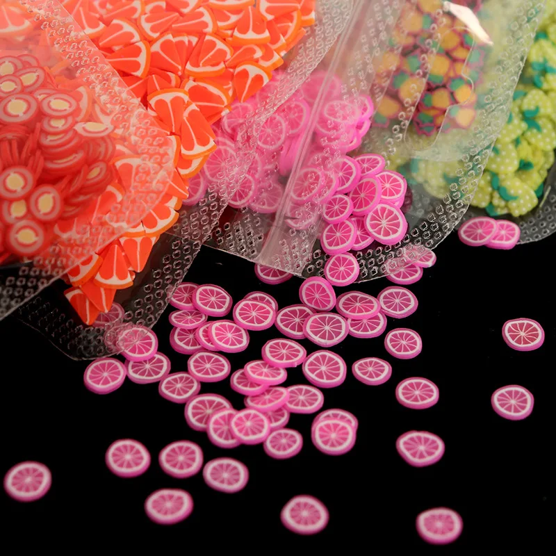 

10g Fruit Nail Art Resin Decorations 3D Slices Strawberry Lemonade Design for Acrylic Nails Neon Summer Accessories Supplies