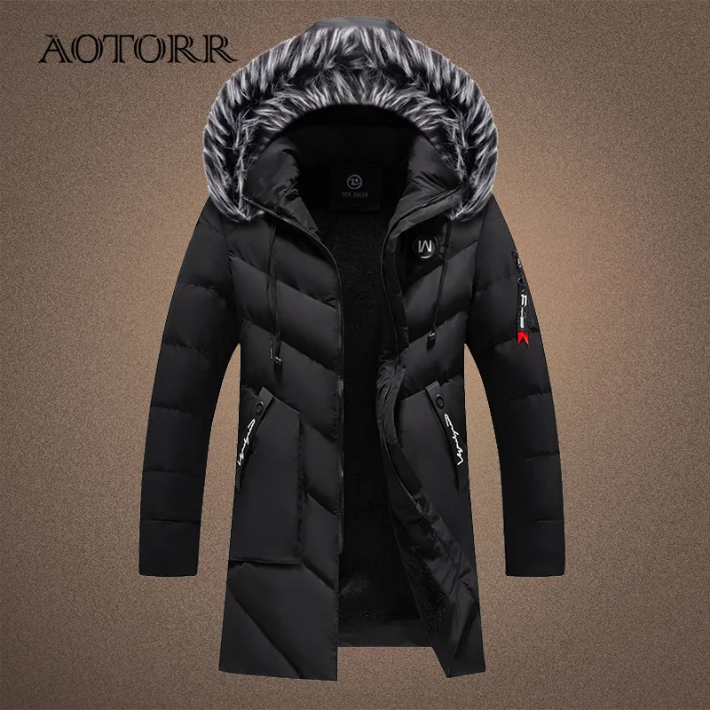 

Parka D'hiver Pour Homme, Manteau Long, Chaud, Solide, Décontracté, Col En Fourrure à Capuche, Pardessus Rembourré Coupe-vent,