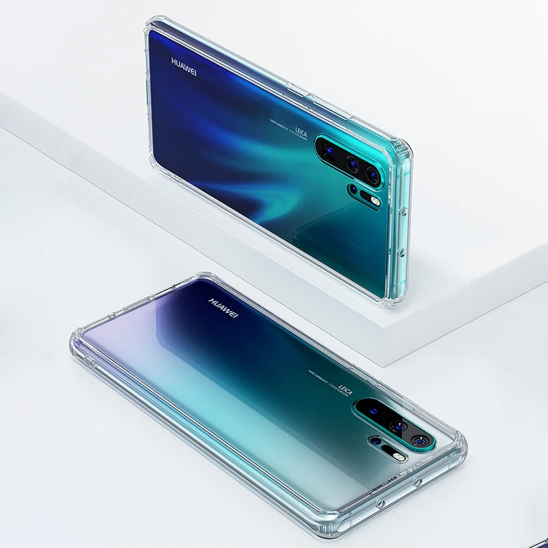 Роскошный прозрачный противоударный чехол для телефона Huawei P40 Pro P30 с защитой от