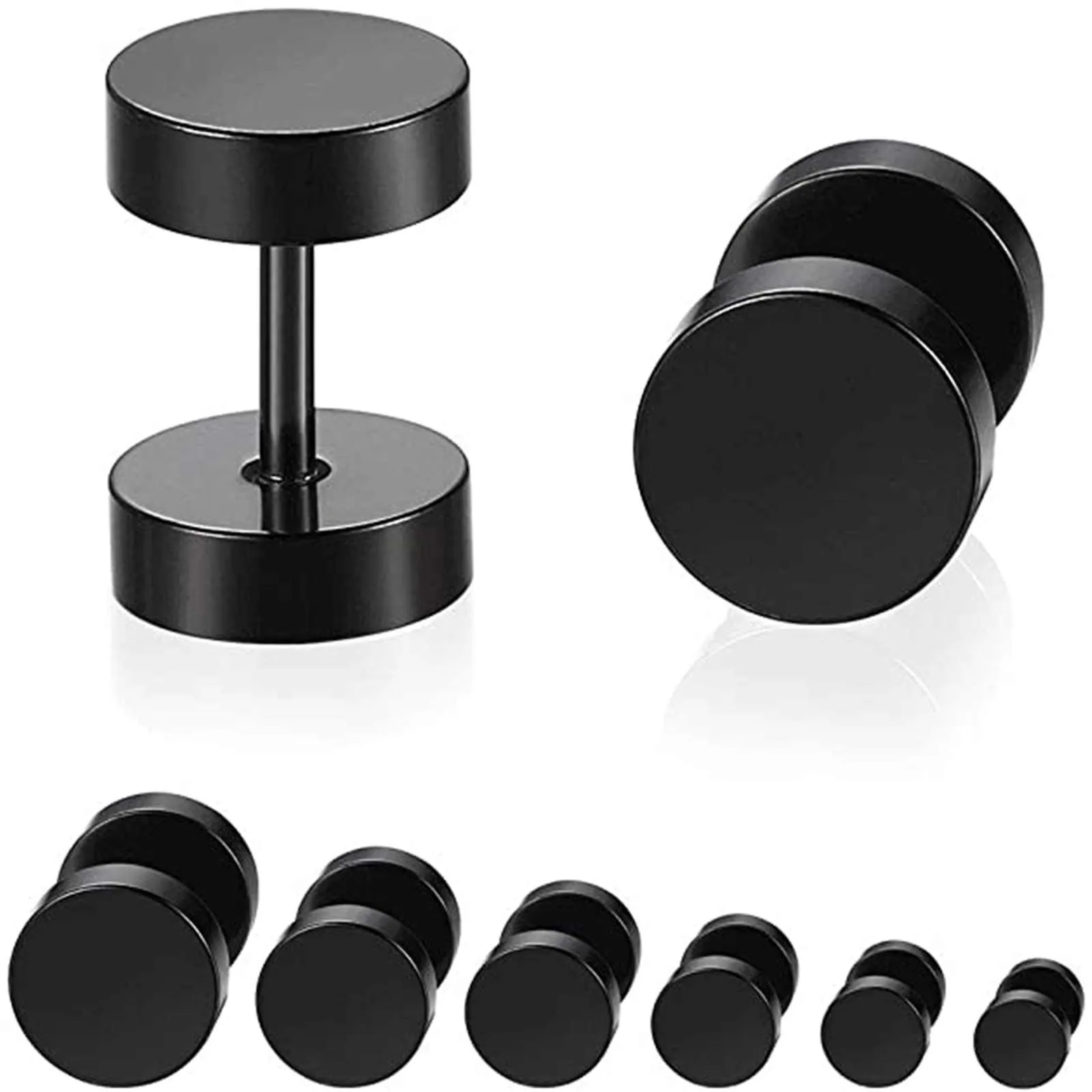 6 шт черный серьги для детей возрастом от 5 до 10 мм нержавеющая сталь поддельная