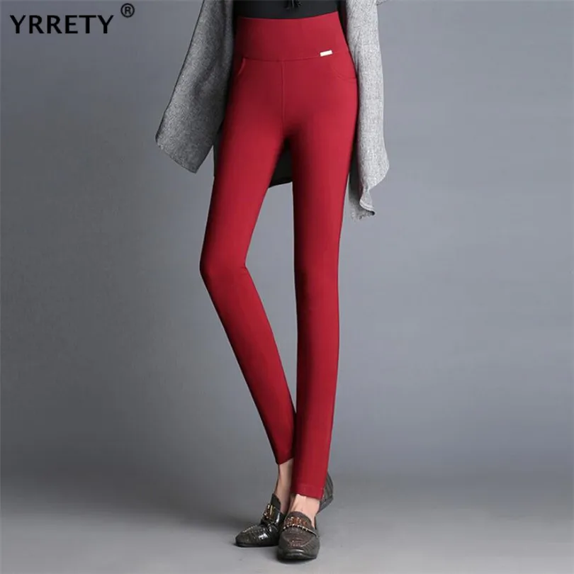 

Леггинсы YRRETY Женские повседневные с эффектом пуш-ап, модные штаны для фитнеса с завышенной талией, облегающие эластичные украшения до щикол...