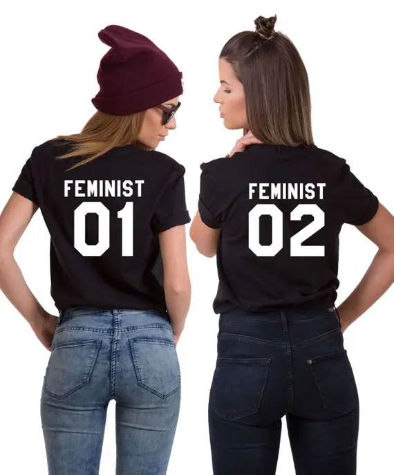Футболка с графикой Camisetas Feminist 01 02 BFF лозунг tumblr футболки хлопковые одинаковые