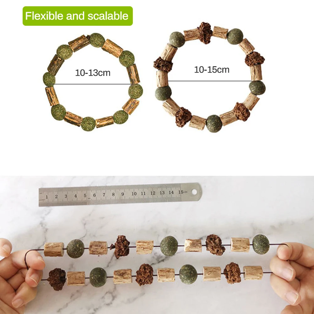 Pet Cat Natural Catnip CollarDurable Elastic Necklace Chew Teeth Cleaning Treat Toys For Toy | Дом и сад