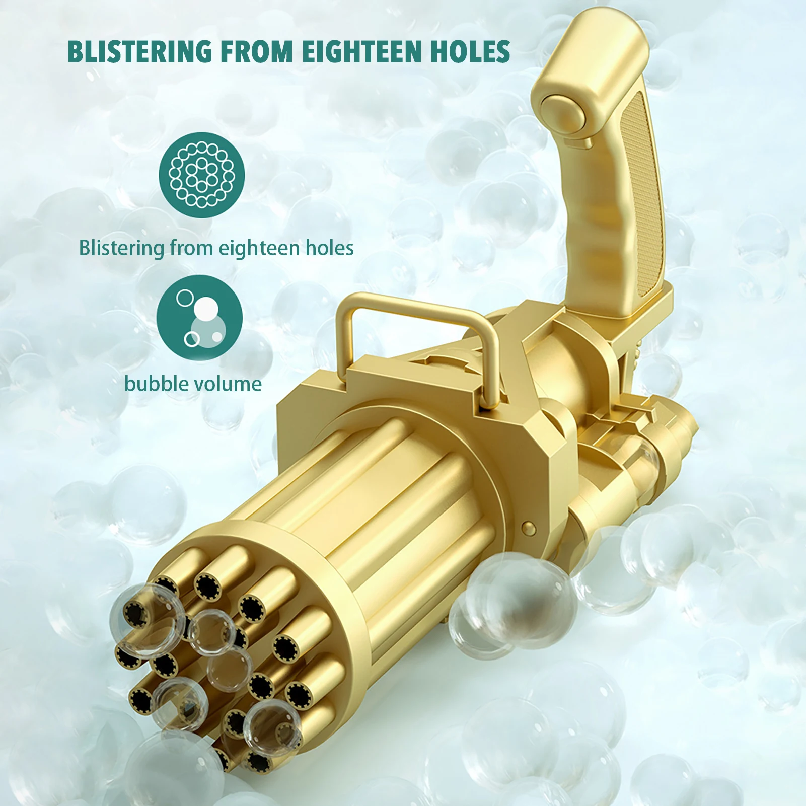 

For Gatling Bubble Machine Automatic Safe 18hole Bubble Gun Maker Lawn Park Indoor Outdoor Fun Sports Fidget Toys beneficial