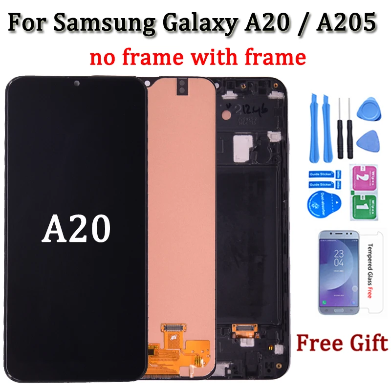 NEW LCD Display For Samsung Galaxy A20 Touch Screen Digitizer Assembly For Samsung A205 SM-A205F A205FN 6.4 Inch