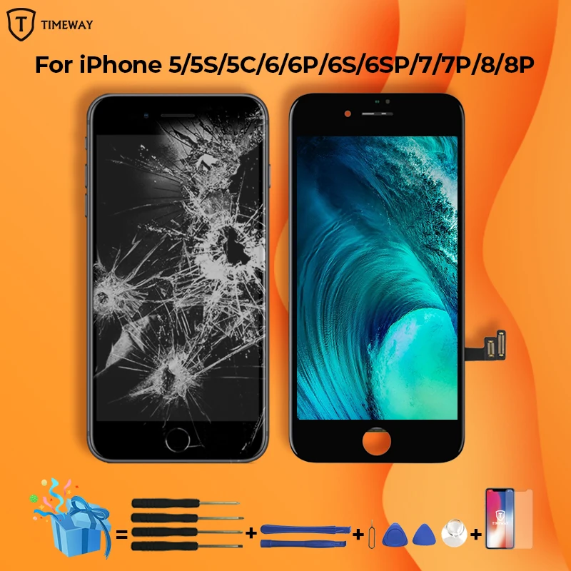 ЖК-сенсорный экран для iPhone 5 5S 5C 6 6S 6P 6SP 7 7P 8 8P чёрный/белый | Мобильные телефоны и