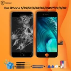 ЖК-сенсорный экран для iPhone 5, 5S, 5C, 6, 6S, 6P, 6SP, 7, 7P, 8, 8P, чёрныйбелый