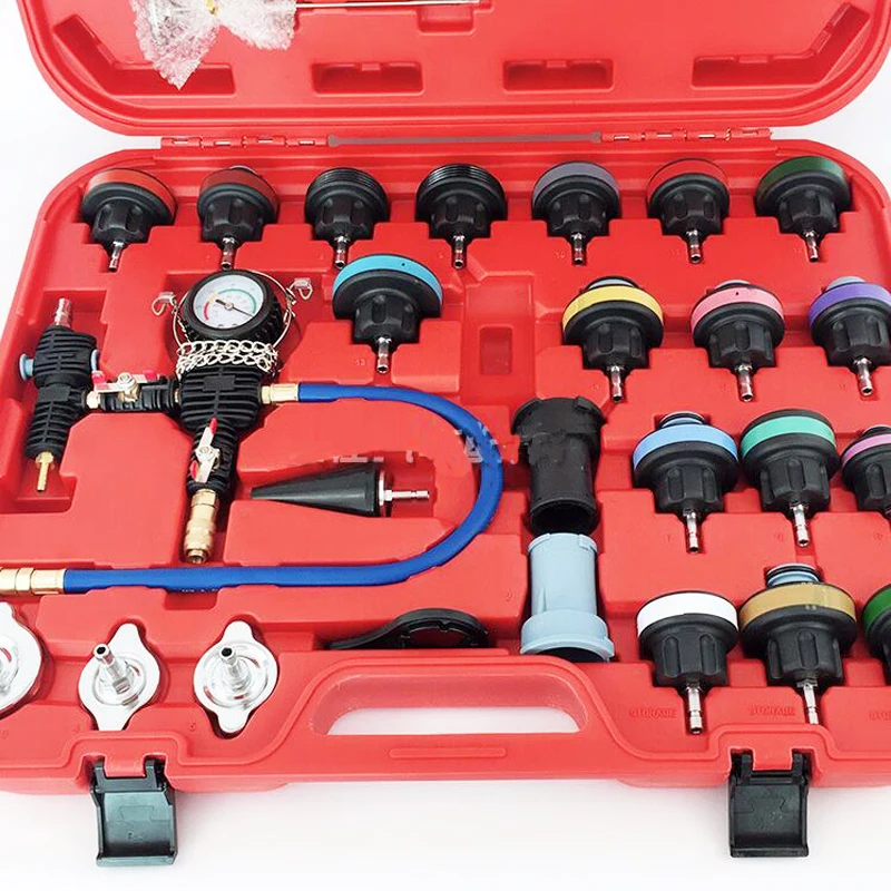 買取 冷却システムを備えたユニバーサルウォータータンク圧力テスター,空の水タンクを備えたテストキット,28個