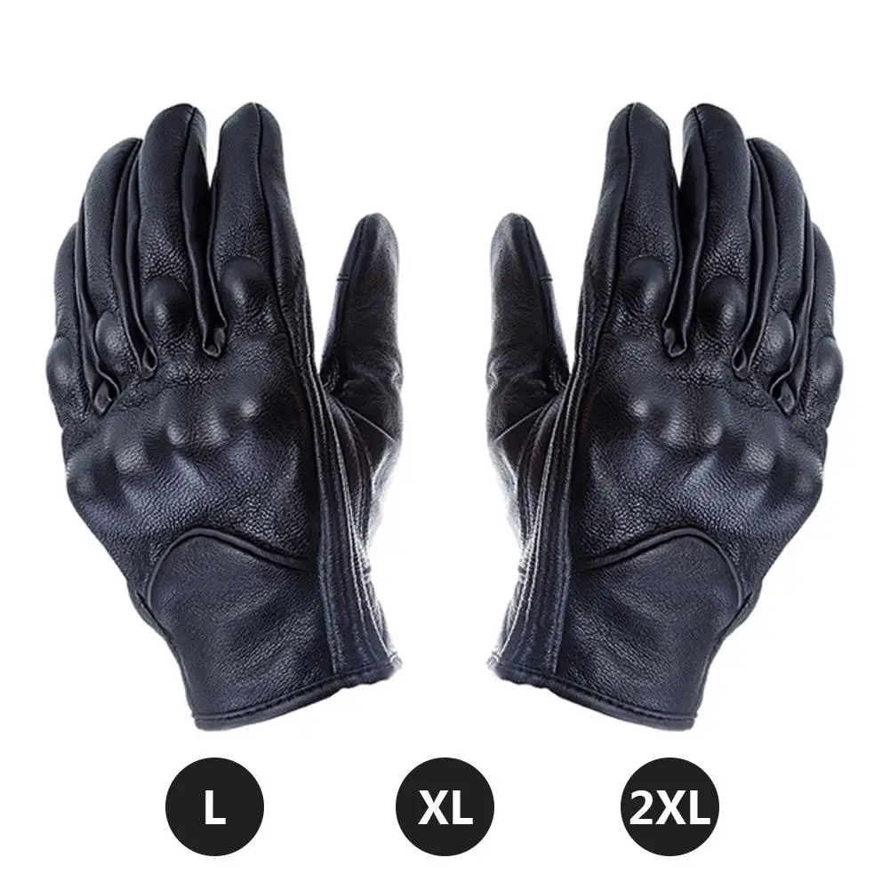 Универсальные Зимние перчатки для улицы мотоциклетные кожаные с закрытыми