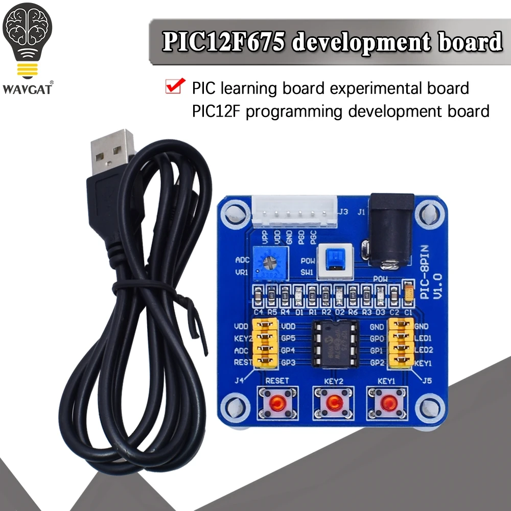 Макетная плата PIC12F675 5 В тестовая макетная + USB кабель|development board|cable breadboardbreadboard cable |