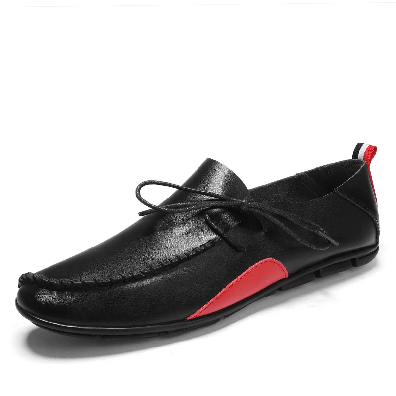 5130 black Новые кожаные мужские лоферы; модная обувь; мокасины ручной работы; мужские мокасины из мягкой кожи без застежки; большие размеры 38-47 - Цвет: 5130 black