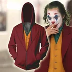Толстовка DC Joker, Артур Флек, Хоакин, Феникс, для косплея, с 3D-принтом, куртка, пальто с капюшоном, красная куртка на молнии
