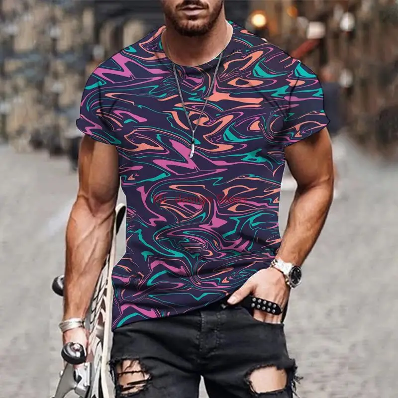 

International 2022 Fashion Sports Cool 3D Printing Art Graffiti T-shirt Men's Tops Art Romantic T-shirt Slim Tide Brand