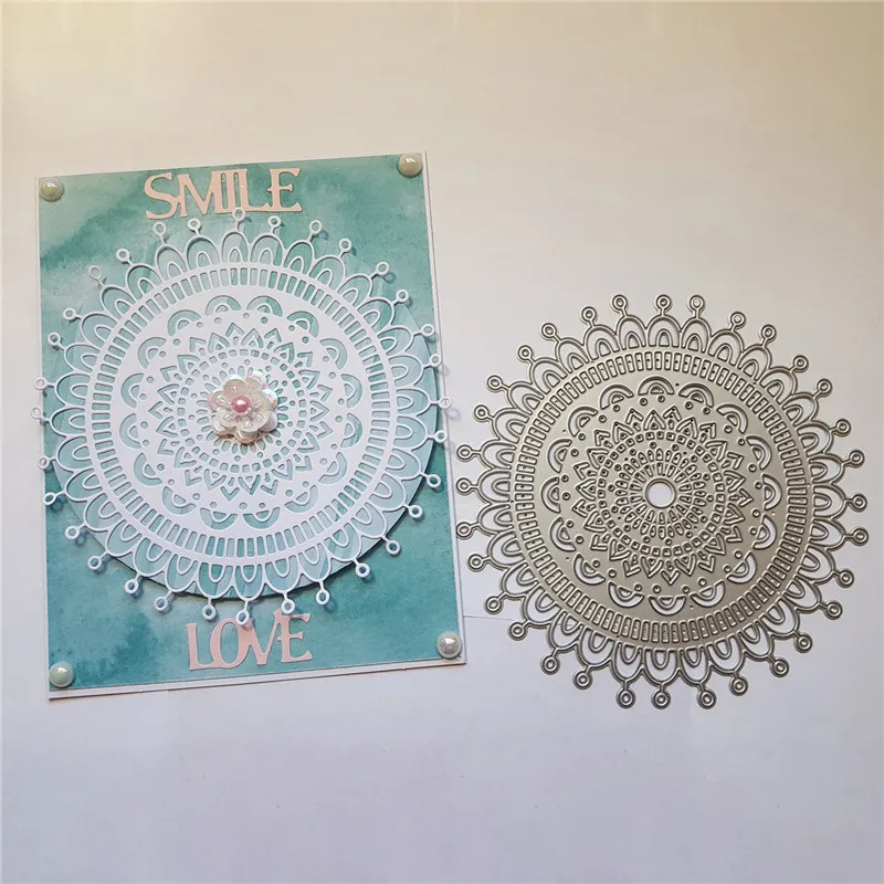 InLoveArts металлические Вырубные штампы Мандала Цветок рамка Обложка для сделай сам