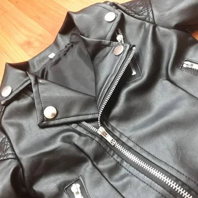 Boys PU jacket 1-7 years old children's Motorcycle fashion diamond quilted zipper girls coat cool Spring autumn Big name selling | Детская