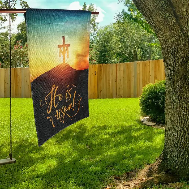 

1pc Easter Themed Printed Garden Hanging Flag Garden Decorative Flag Yard Flag