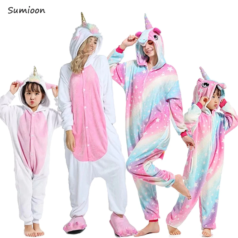 

Kigurumi Unicorn Pajamas For Girls Winter Animal Panda Pig Sleepwear Kids Christmas Onesie boys Pyjamas Baby Sets Pijamas Woman
