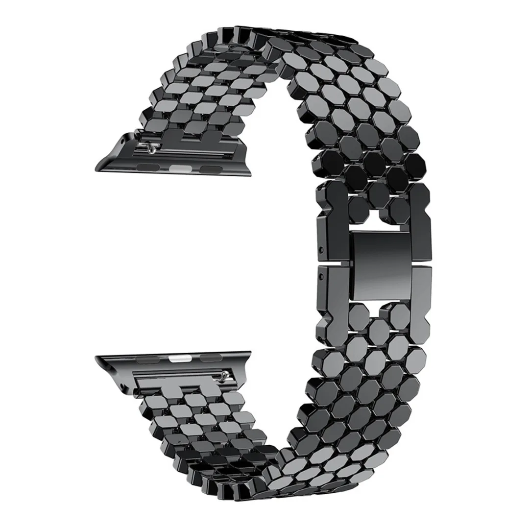 Black Shellhard браслет из нержавеющей стали ремешок для Apple Watch 3 2 1 38 мм/42 мм браслет для наручных часов аксессуары для iwatch - Цвет ремешка: Black