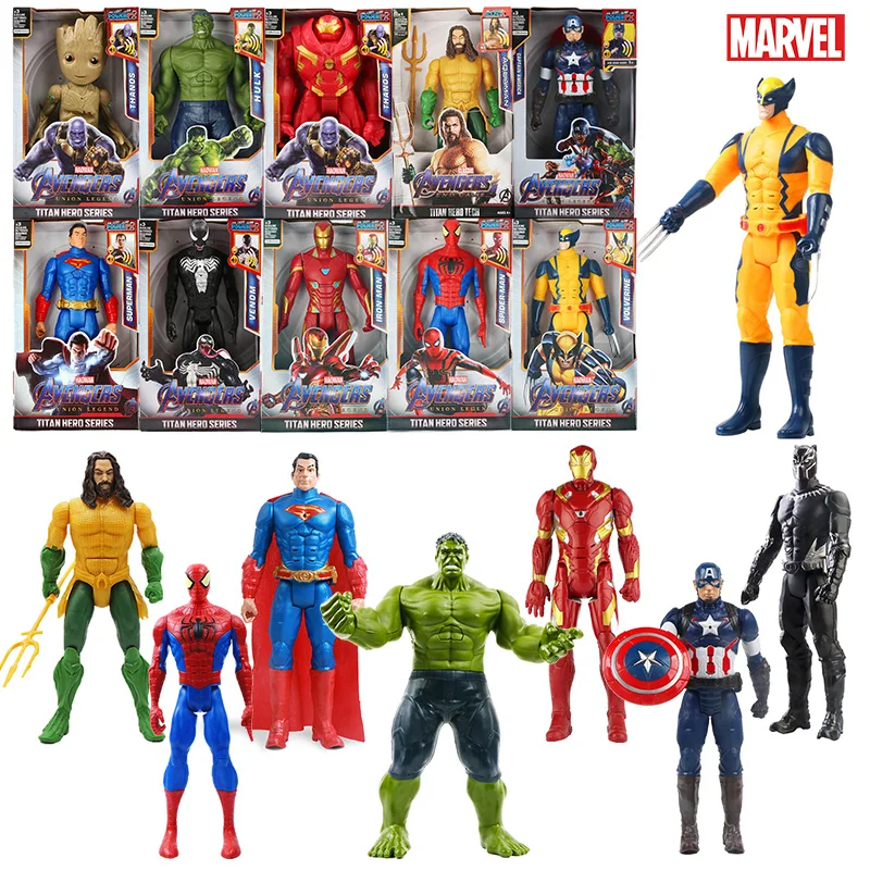 

12''/30cm Marvel Avengers Venom Captain America Spiderman Thanos Hulk Iron Man Thor Groot Action Figures Toy For Kid Gift