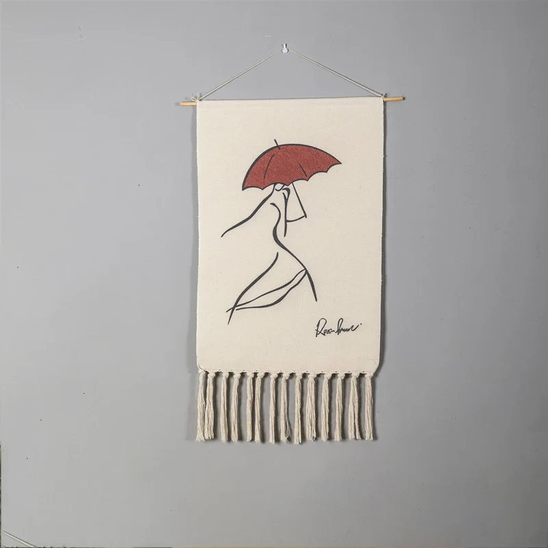 

Хлопковый льняной гобелен ручной узел кисточка этнический геометрический Печатный мусульманский орнамент стены подвесной, в технике макр...