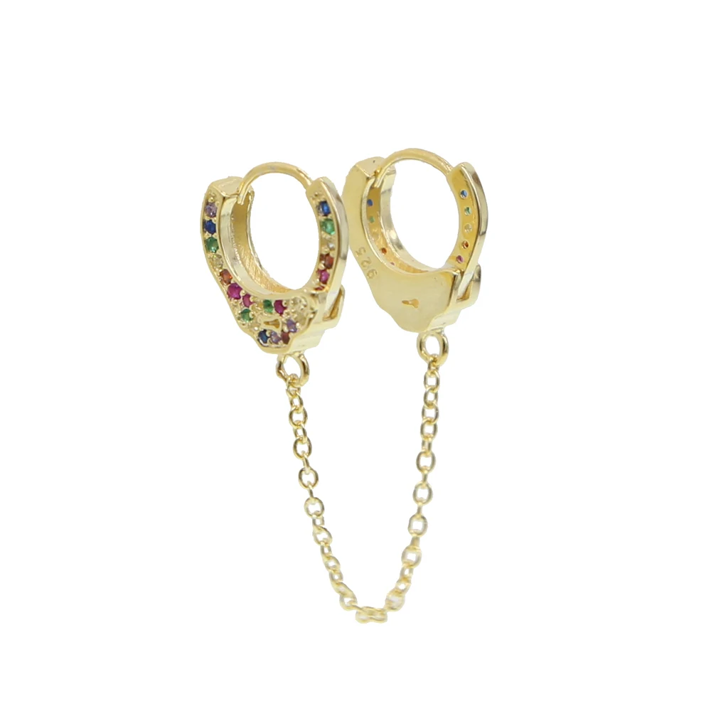 Женские серьги-кисточки из серебра 925 пробы с разноцветными фианитами | Украшения