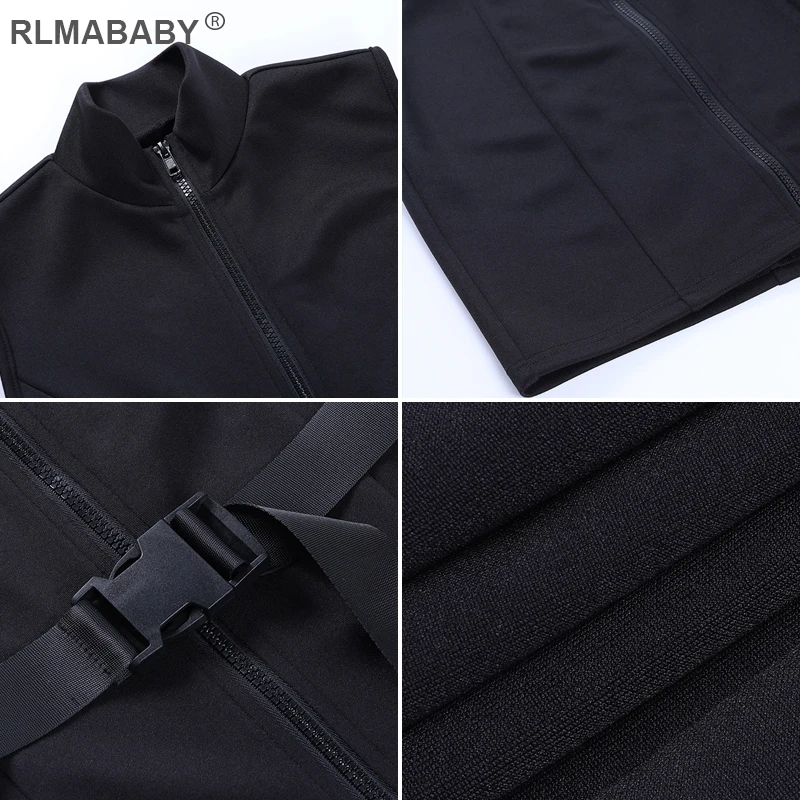 

Sexy Casual Women Skinny Zipper Mini Dress Slim Sleeveless Elegant High Street Black Belt Dress Fashion Bodycon Short Tank Dress