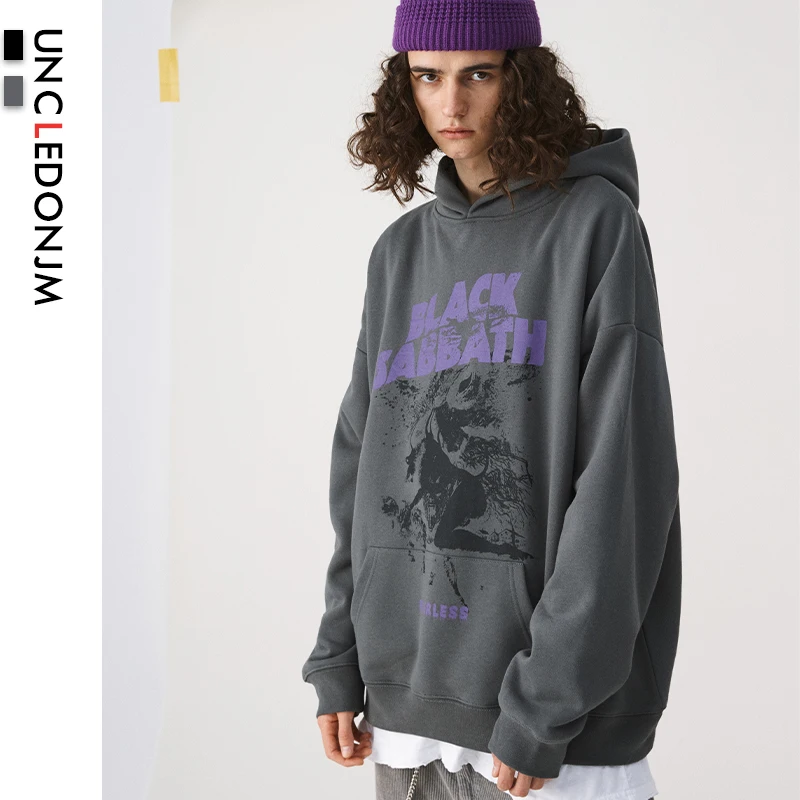 UNCLEDONJM Letter Pullover Fleece Hooded Sweatshirts Hoodies 2019 Autumn Fashion Hip Hop Casual Streetwear Sweatshirt OV9387 | Мужская