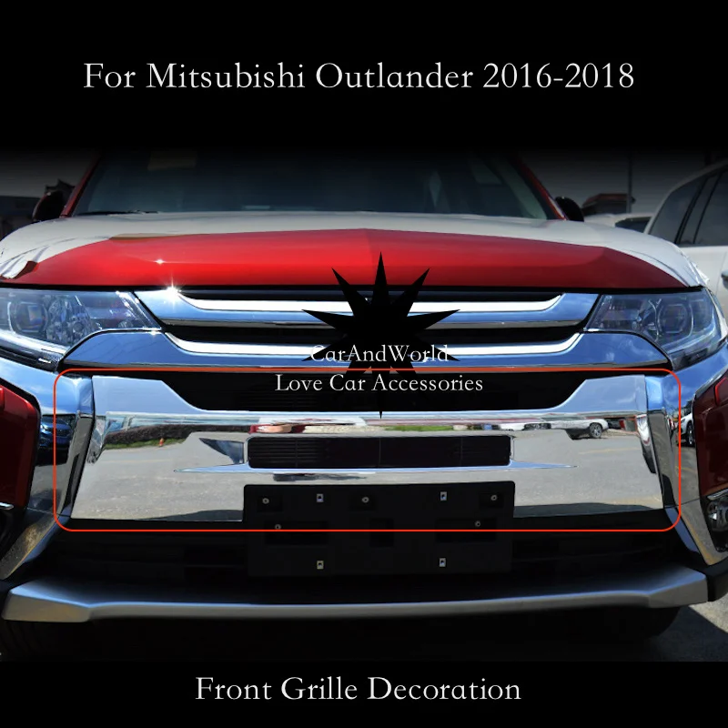 Защитная решетка на голову для Mitsubishi Outlander 2016 2017-2019 хромированные накладки