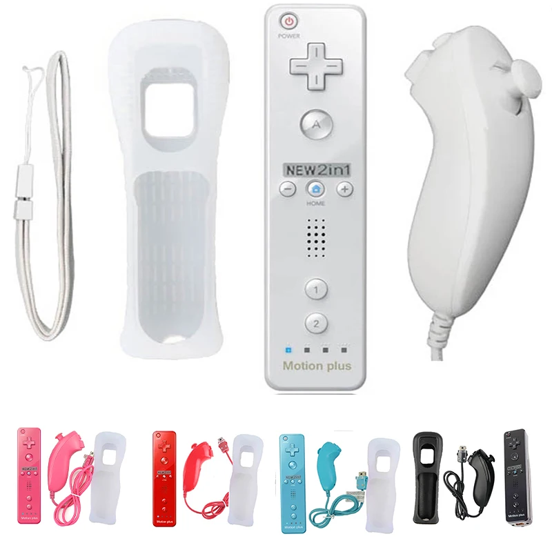 Беспроводной контроллер 2 в 1 для Nintendo Wii Motion Plus удаленный джойстик Nunchuck