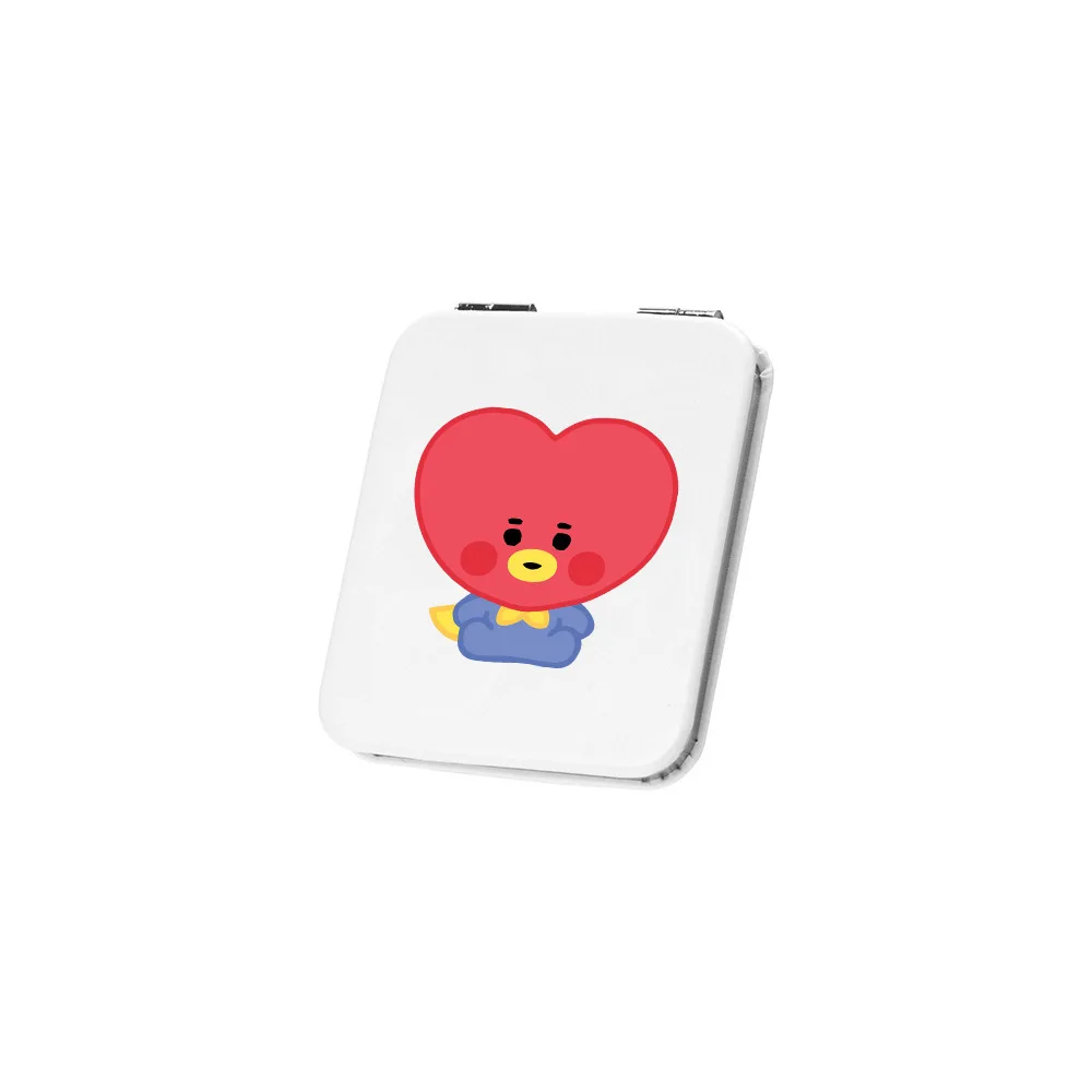 

Bangtan boys Makeup mirror Metal Cute Creative BT21 Cute little mirror Double-sided foldable out portable square mini mirror