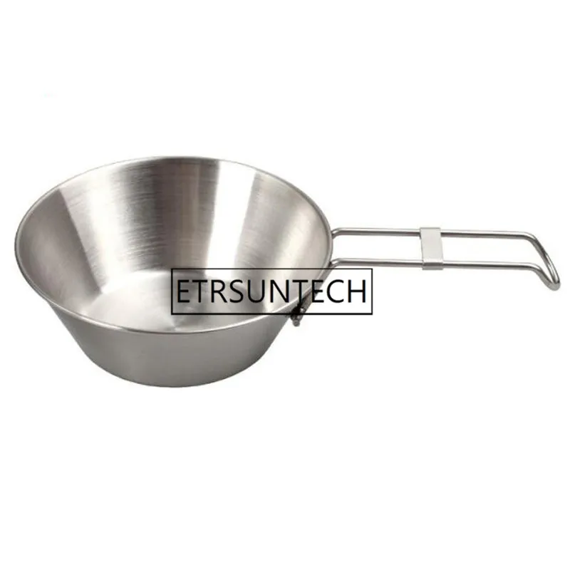 

50pcs Durable Folding Handle Stainless Steel Bowl Outdoor Camping Hiking Tableware Kitchen Tools