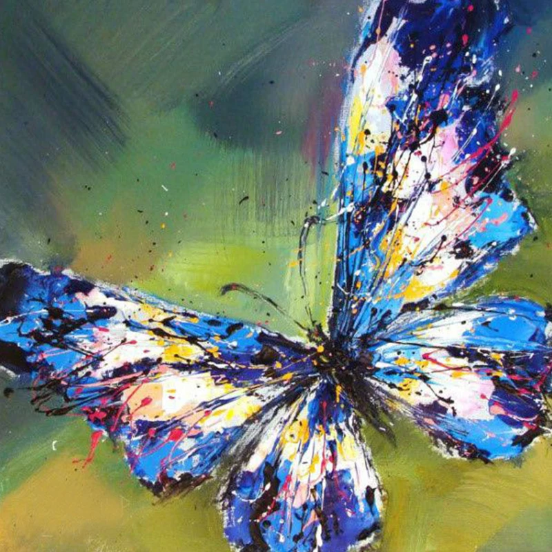 KOWELL 100% ручная роспись красочная бабочка картина маслом на холсте искусство