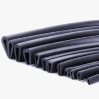 rubber u strip edge shield encloser bound glass metal wood panel board sheet for cabinet vehicle thick 0 5mm 10mm x 1m black