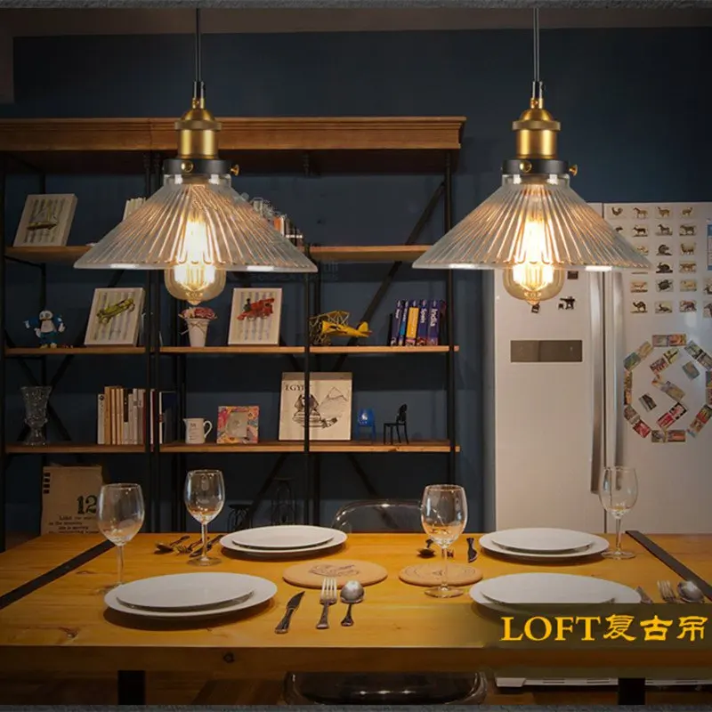 Винтажная промышленная Лофт ресторанная стеклянная подвеска для бара
