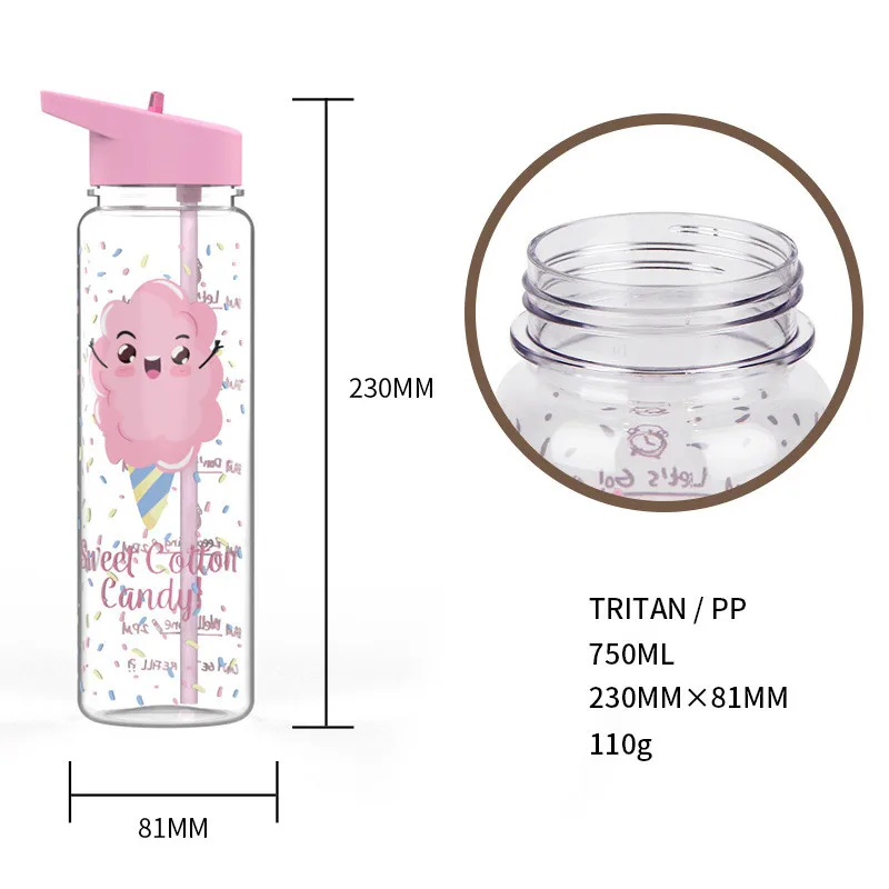 Не содержит Бисфенол А 750ml100% Тритан Спортивная мой соломы бутылка для воды с