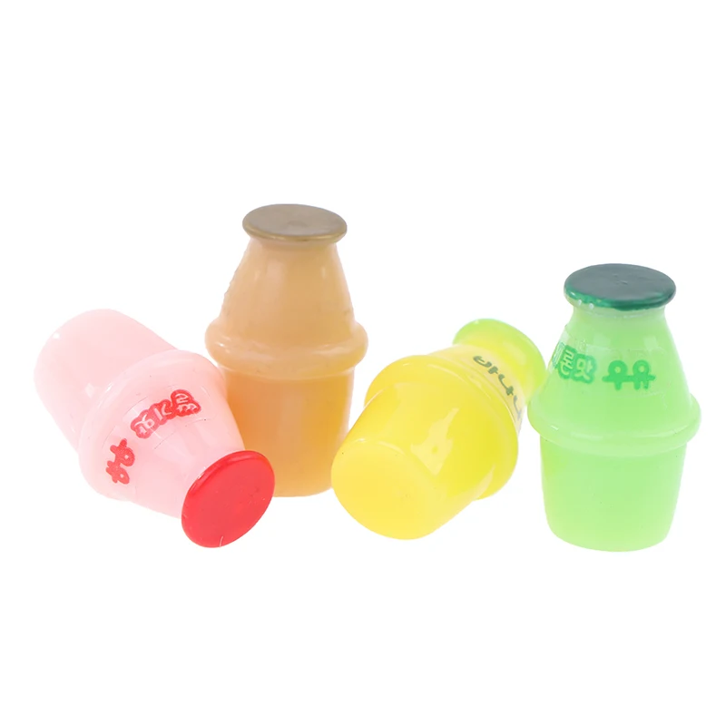 

1/4pcs 1:12 Scale Miniature Dollhouse Milk Beverage Drinks Juice Bottles for Doll Pretend food toys
