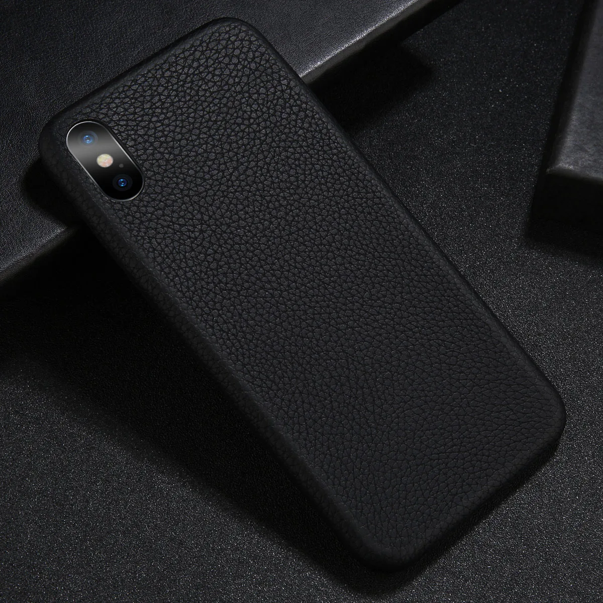 Lovebay Телефон чехол для iPhone 6 7 8 Plus роскошный бизнес матовый мягкий PU для iPhone X XR XS Max Противоударный задняя крышка Чехлы подарок - Цвет: Черный