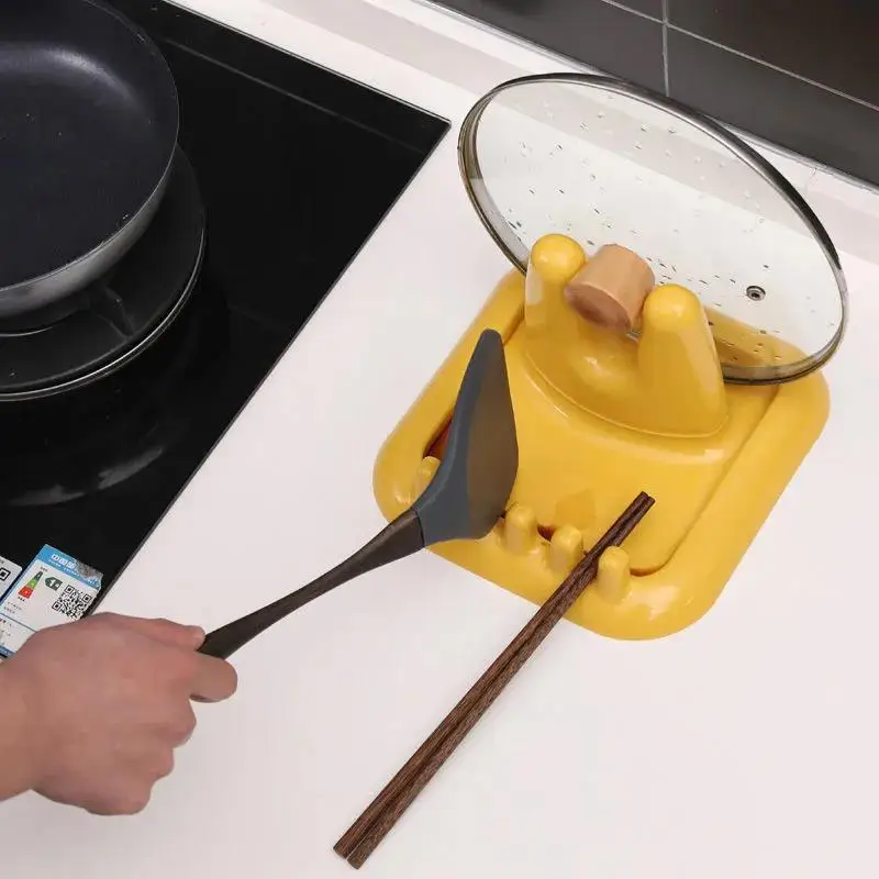 

Kitchen Organizer Storage Rack Plastic Material Kitchen Accesories Pot Cover Frame Cooking Assistant