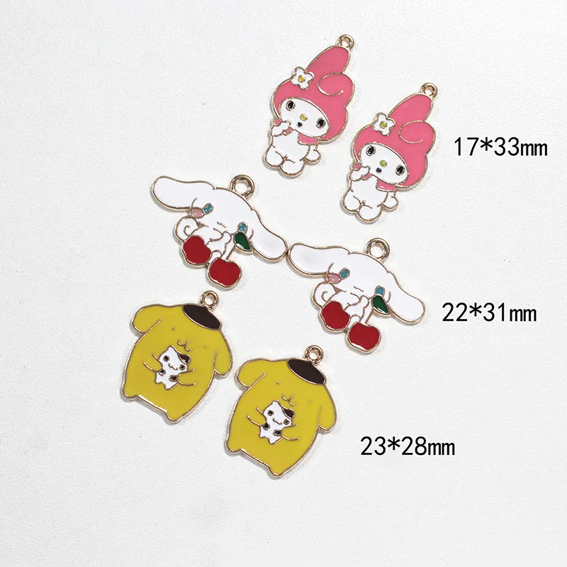 

10pcs Cute Enamel Girl Charms Rabbit Bear Animal Pendant DIY Neacklace Earring Bracelet Accessories For Jewelry Making