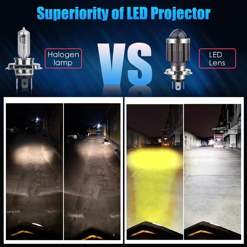 10000Lm H4 LED Moto H6 BA20D светодиодные лампы для мотоциклетных фар CSP линзы Белый Желтый