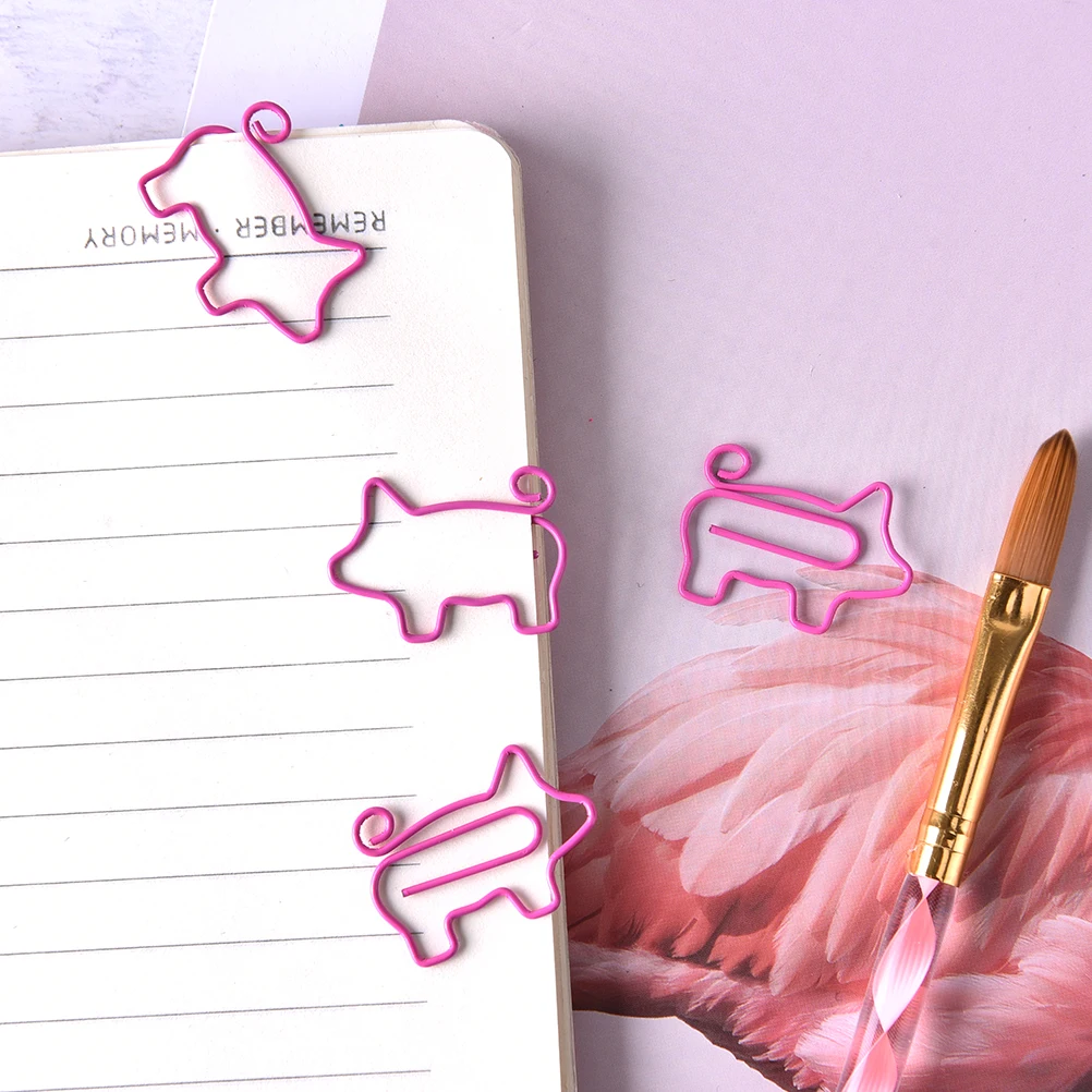 

4pcs/pack Pink Pig Bookmark Paper Clip School Office Supply Escolar Gift Stationery Paper Clips