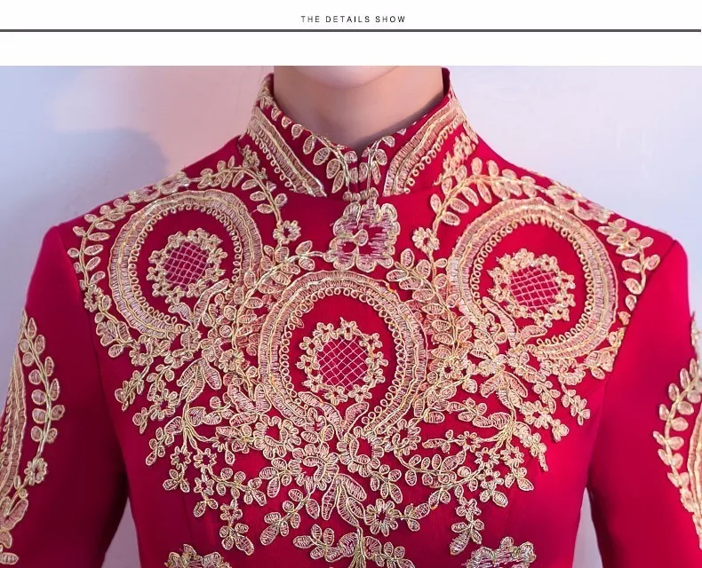 Современное китайское свадебное платье, черное, Cheongsam, Сексуальные Восточные воротники, традиционное вечернее платье, Qipao, длинное, с вышивкой, Vestido Chino