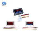 DC 0-100 в 10A 0,28 дюйма мини-цифровой вольтметр Амперметр 4 Бит 5 проводов измеритель напряжения тока тестер синий красный двойной светодиодный дисплей